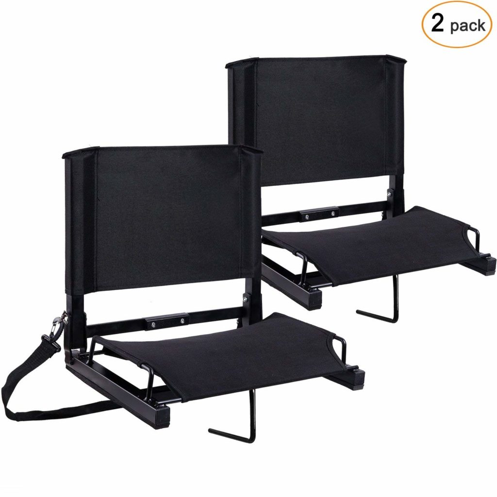 Ohuhu Stadium Seats Bleacher Seat Chairs with Backs and Cushion, Folding & Portable, Bonus Shoulder Straps